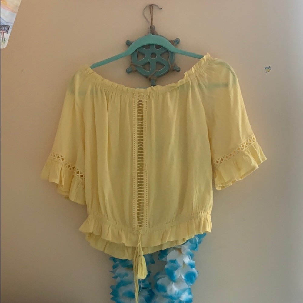 yellow blouse from tillys